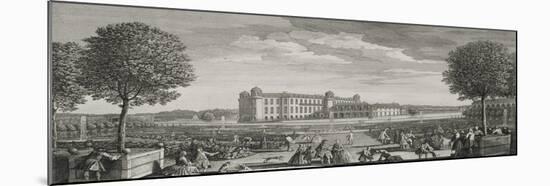 Planche 87: vue du château de Chantilly prise du parterre de l'Orangerie en 1739 ("diverses vues-Jacques Rigaud-Mounted Giclee Print