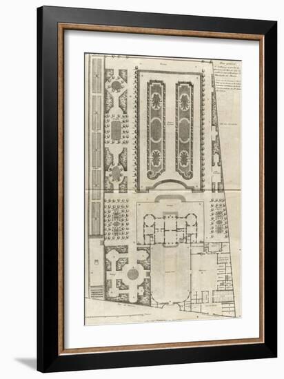 Planche 9 : Plan général des bâtiments et  des jardins de l'hôtel de la duchesse du Maine-Jacques-François Blondel-Framed Giclee Print