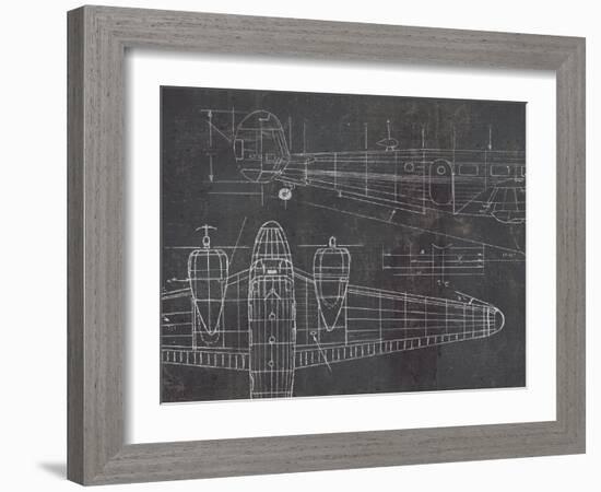 Plane Blueprint II v2-Marco Fabiano-Framed Art Print