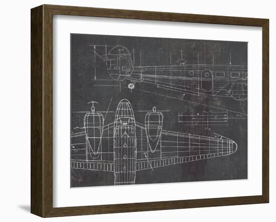 Plane Blueprint II v2-Marco Fabiano-Framed Art Print