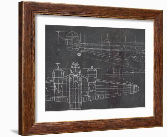 Plane Blueprint II v2-Marco Fabiano-Framed Art Print