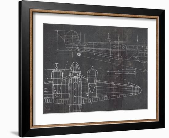 Plane Blueprint II v2-Marco Fabiano-Framed Art Print