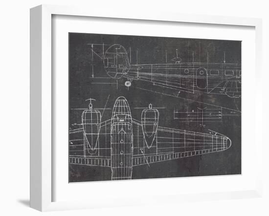 Plane Blueprint II v2-Marco Fabiano-Framed Art Print