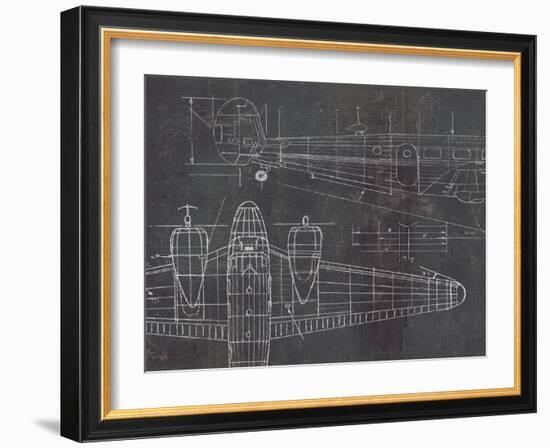 Plane Blueprint II v2-Marco Fabiano-Framed Art Print