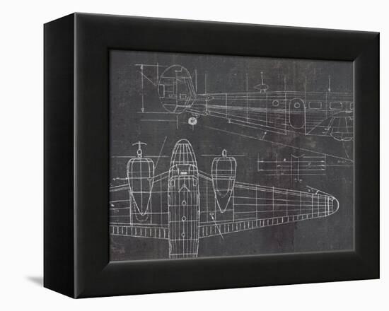 Plane Blueprint II v2-Marco Fabiano-Framed Stretched Canvas