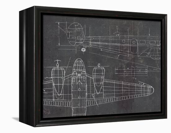 Plane Blueprint II v2-Marco Fabiano-Framed Stretched Canvas