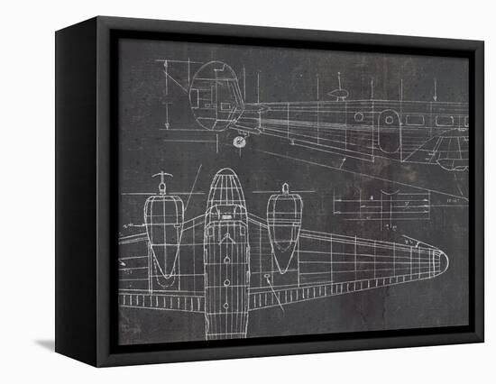 Plane Blueprint II v2-Marco Fabiano-Framed Stretched Canvas