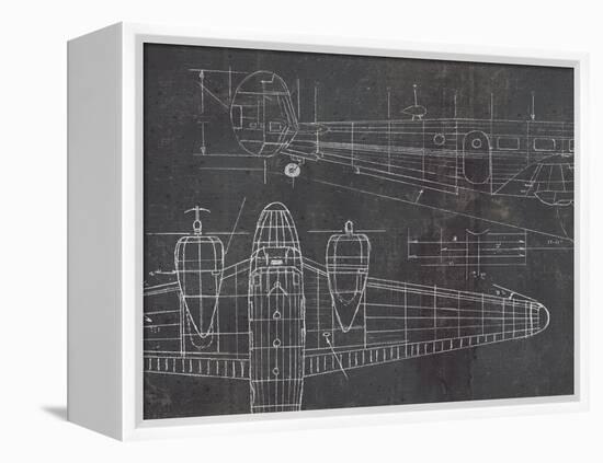 Plane Blueprint II v2-Marco Fabiano-Framed Stretched Canvas