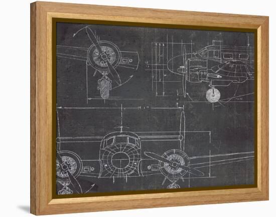 Plane Blueprint III v2-Marco Fabiano-Framed Stretched Canvas