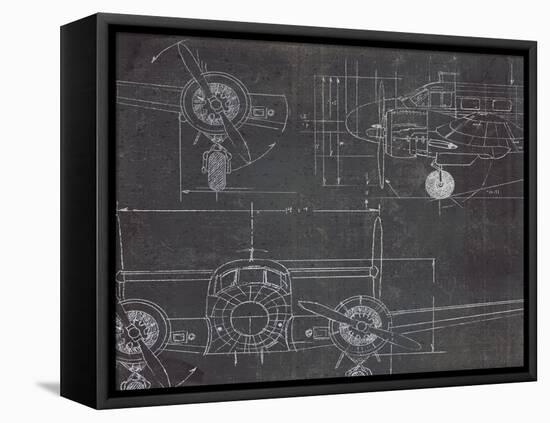 Plane Blueprint III v2-Marco Fabiano-Framed Stretched Canvas