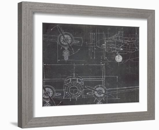 Plane Blueprint III v2-Marco Fabiano-Framed Art Print