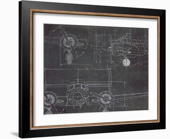 Plane Blueprint III v2-Marco Fabiano-Framed Art Print