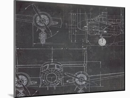 Plane Blueprint III v2-Marco Fabiano-Mounted Art Print