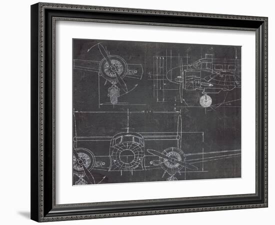 Plane Blueprint III v2-Marco Fabiano-Framed Art Print