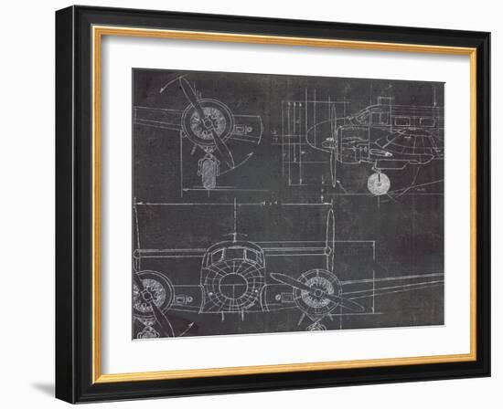 Plane Blueprint III v2-Marco Fabiano-Framed Art Print