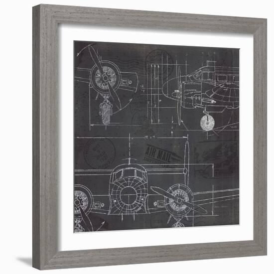 Plane Blueprint III-Marco Fabiano-Framed Art Print