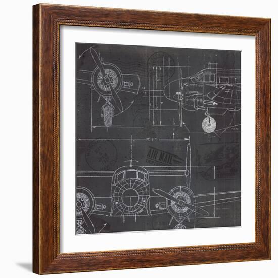 Plane Blueprint III-Marco Fabiano-Framed Art Print