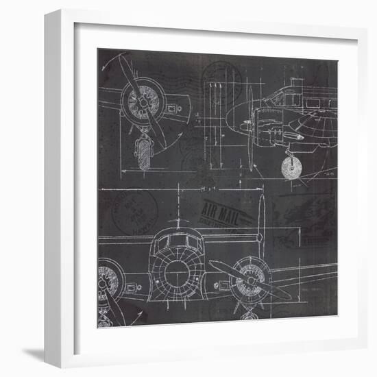 Plane Blueprint III-Marco Fabiano-Framed Art Print