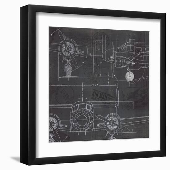 Plane Blueprint III-Marco Fabiano-Framed Art Print