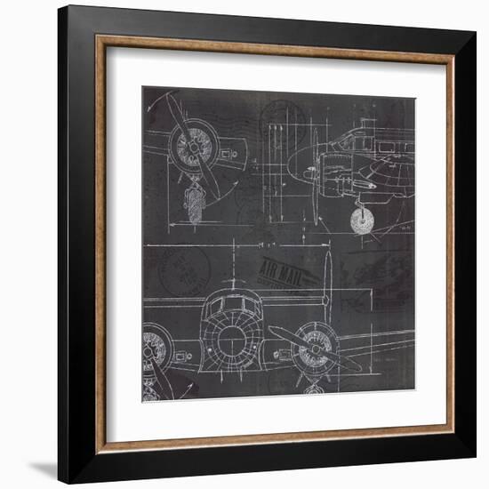 Plane Blueprint III-Marco Fabiano-Framed Art Print