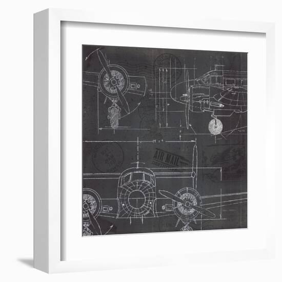 Plane Blueprint III-Marco Fabiano-Framed Art Print