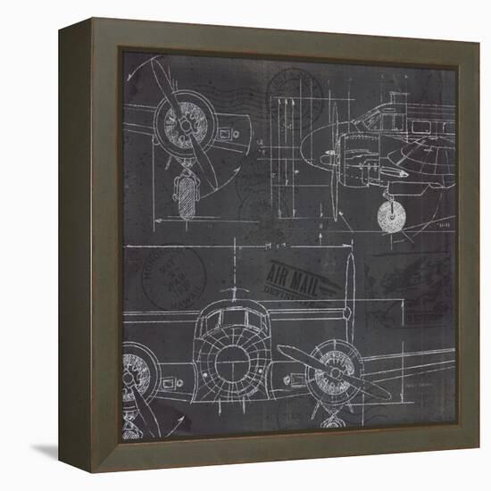 Plane Blueprint III-Marco Fabiano-Framed Stretched Canvas