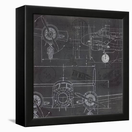 Plane Blueprint III-Marco Fabiano-Framed Stretched Canvas