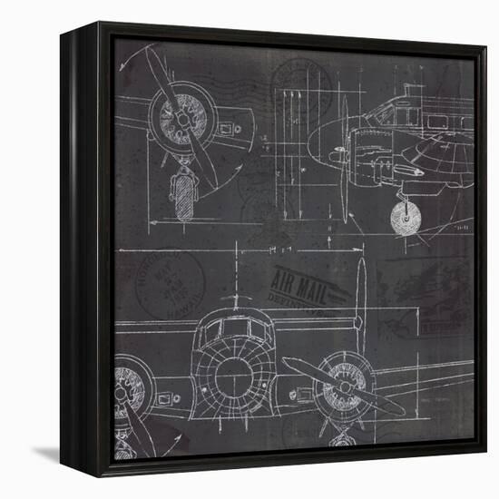 Plane Blueprint III-Marco Fabiano-Framed Stretched Canvas