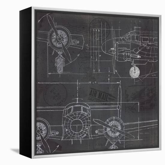 Plane Blueprint III-Marco Fabiano-Framed Stretched Canvas