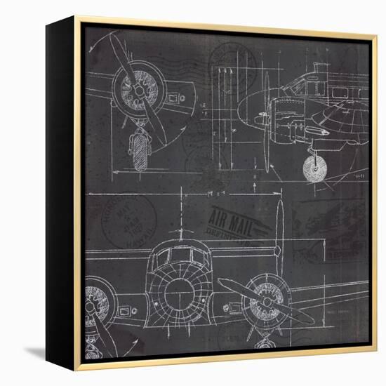 Plane Blueprint III-Marco Fabiano-Framed Stretched Canvas