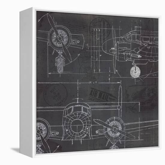 Plane Blueprint III-Marco Fabiano-Framed Stretched Canvas