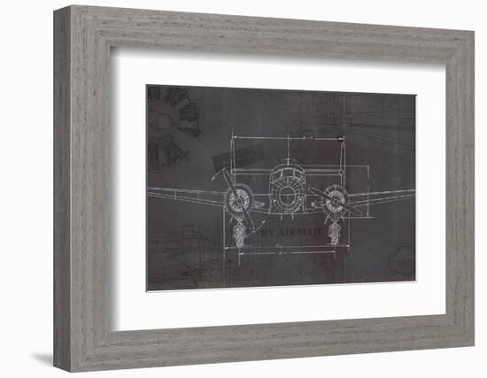 Plane Blueprint IV Wings-Marco Fabiano-Framed Photographic Print