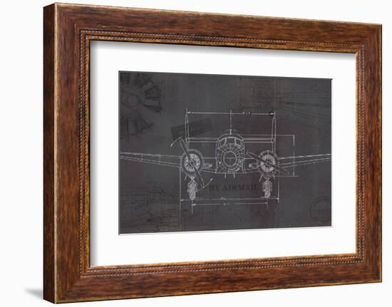 Plane Blueprint IV Wings-Marco Fabiano-Framed Photographic Print