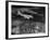 Plane Flying over a City from a Story Concerning United Airlines-Carl Mydans-Framed Photographic Print