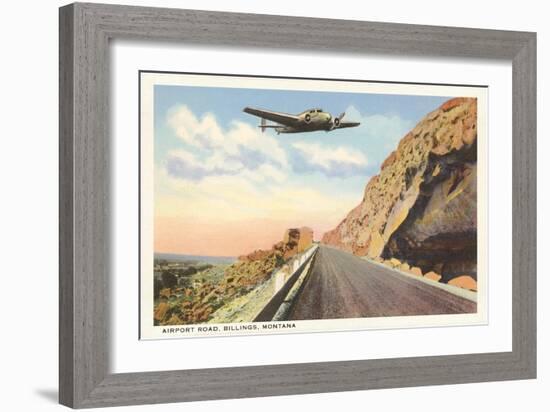 Plane over Rim Rocks, Billings, Montana-null-Framed Art Print