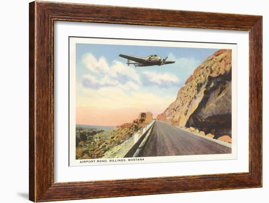 Plane over Rim Rocks, Billings, Montana-null-Framed Art Print