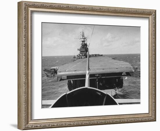 Plane Taking Off from Flight Deck of Aircraft Carrier "Enterprise"-Peter Stackpole-Framed Photographic Print