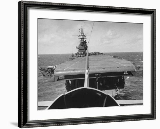 Plane Taking Off from Flight Deck of Aircraft Carrier "Enterprise"-Peter Stackpole-Framed Photographic Print