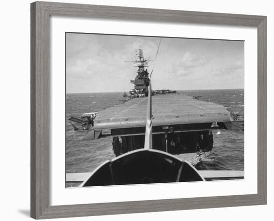 Plane Taking Off from Flight Deck of Aircraft Carrier "Enterprise"-Peter Stackpole-Framed Photographic Print