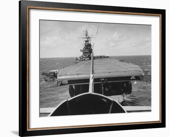 Plane Taking Off from Flight Deck of Aircraft Carrier "Enterprise"-Peter Stackpole-Framed Photographic Print