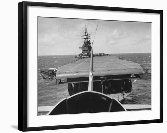 Plane Taking Off from Flight Deck of Aircraft Carrier "Enterprise"-Peter Stackpole-Framed Photographic Print