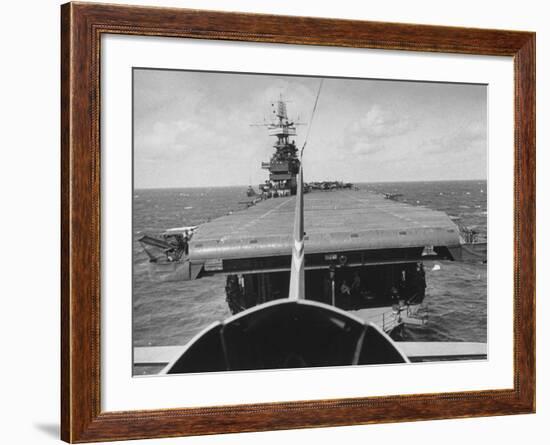 Plane Taking Off from Flight Deck of Aircraft Carrier "Enterprise"-Peter Stackpole-Framed Photographic Print