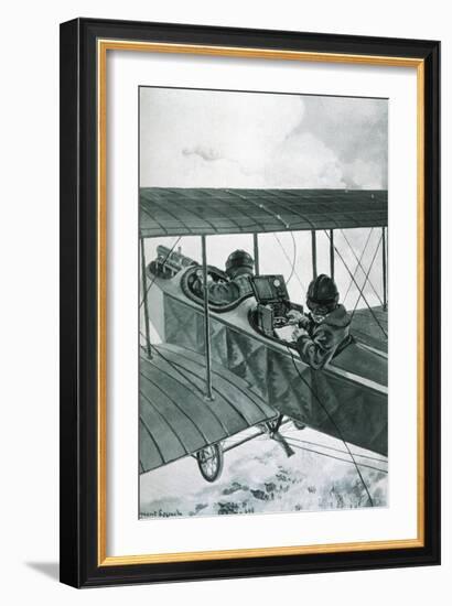 Plane with Telegraph-Vincent Lynch-Framed Art Print