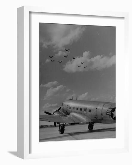 Planes Flying in Formation over B-29-Walter Sanders-Framed Photographic Print