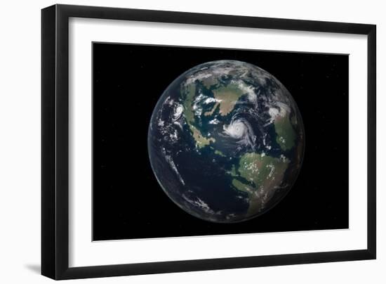 Planet Earth 90 Million Years Ago During the Late Cretaceous Period-null-Framed Premium Giclee Print