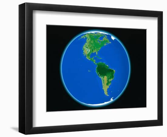 PLANET EARTH AMERICA NORTH AMERICA SOUTH AMERICA COMPUTER GRAPHIC-A. Huber-Framed Photographic Print