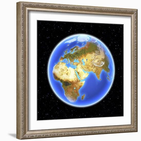 Planet Earth Floating in Space-Matthias Kulka-Framed Giclee Print