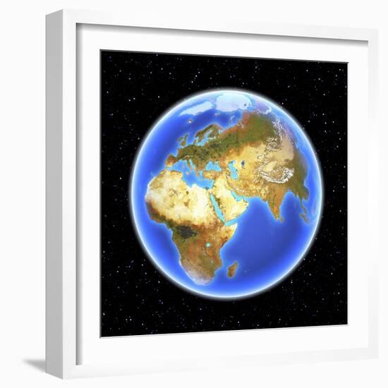 Planet Earth Floating in Space-Matthias Kulka-Framed Giclee Print