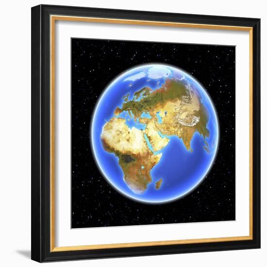 Planet Earth Floating in Space-Matthias Kulka-Framed Giclee Print