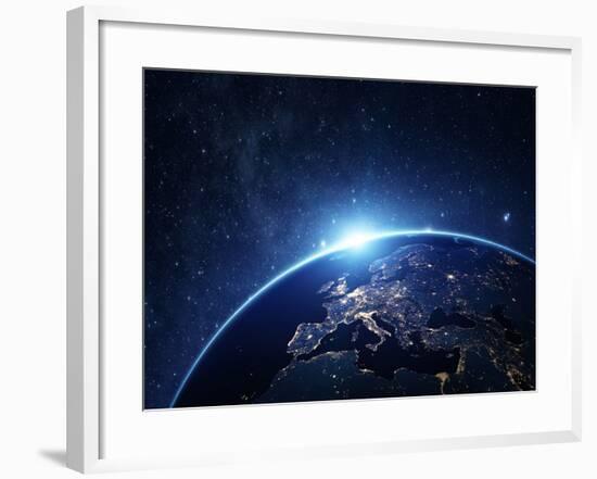 Planet Earth from the Space at Night-Rangizzz-Framed Photographic Print